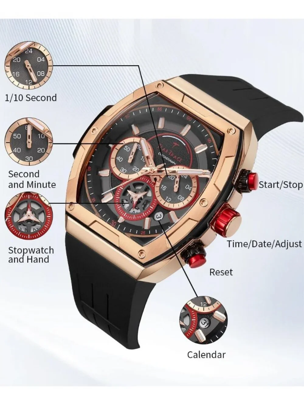 Men's Bronze Original Analog Quartz Waterproof Sport Fashion Unique Casual Watch